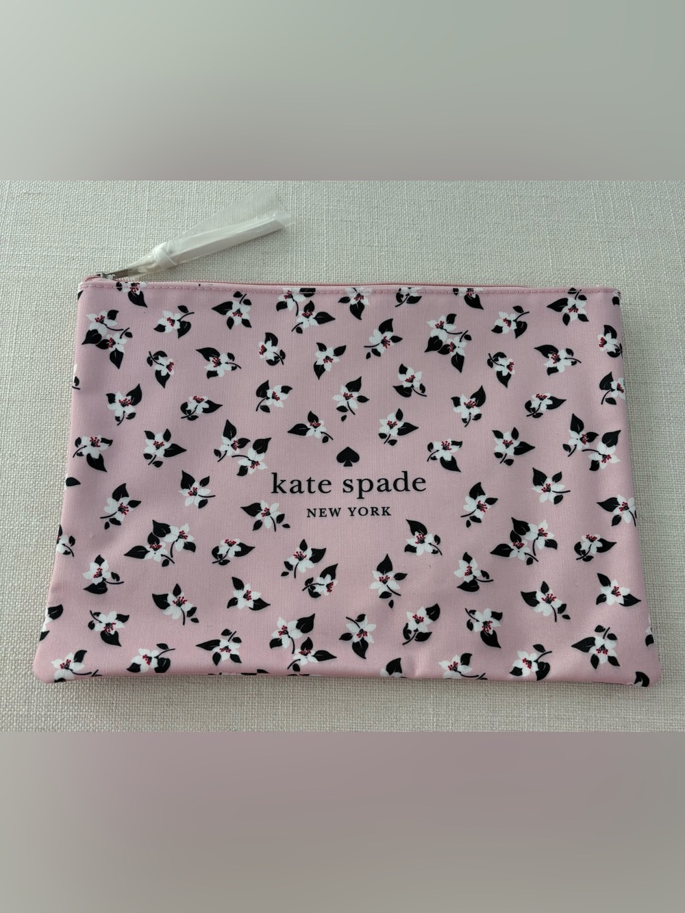kate spade Pink Floral Zipper Pouch, Cosmetic Case, Clutch. New with tags